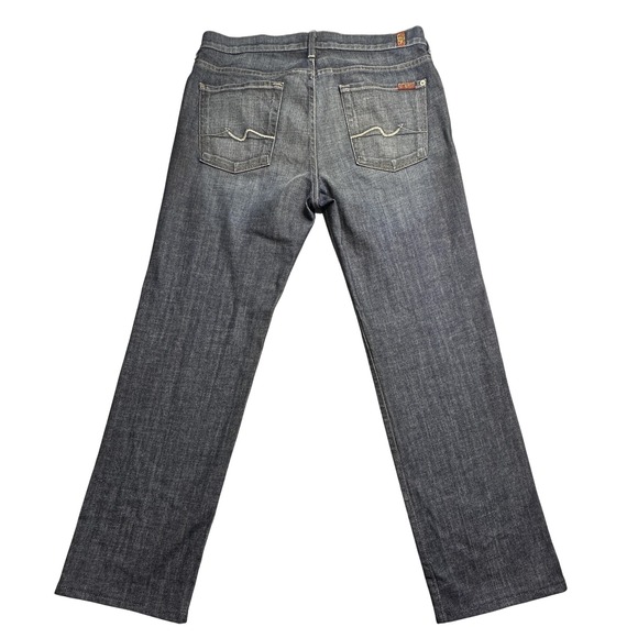 7 For All Mankind Austyn Jeans Mens 34x30 Blue Straight Fit Stretch Made USA - Picture 1 of 16